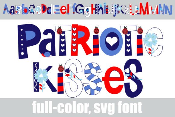 Patriotic Kisses: A Whimsical Illustrated Display Font