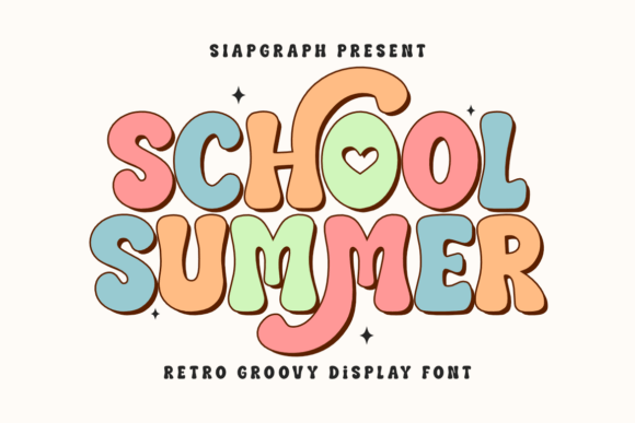 School Summer: Retro Groovy Display Font for Playful Designs