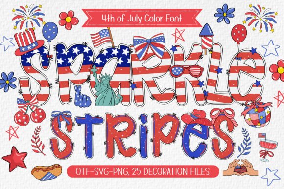 Sparkle Stripes: A Festive Font for Patriotic Design
